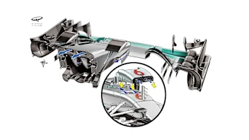 Mercedes F1 W07 Hybrid - S-duct detail