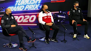 The FIA Press Conference (L to R): Franz Tost (AUT) AlphaTauri Team Principal; Frederic Vasseur