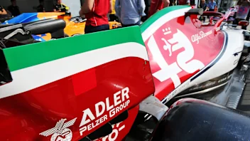 Alfa Romeo Racing C38 with Italian themed livery detail.
05.09.2019. Formula 1 World Championship,