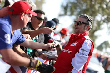 Maurizio Arrivabene (ITA) Ferrari Team Principal signs autographs for the fans at Formula One World