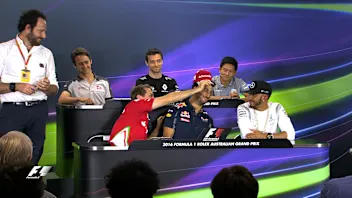 The drivers face the press in Melbourne