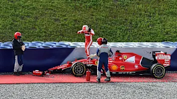 Antonio Fuoco (ITA) Ferrari SF15-T crashed at Formula One Testing, Day One, Spielberg, Austria,