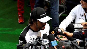 Fernando Alonso (ESP) McLaren talks to the media at Formula One World Championship, Rd11, Belgian