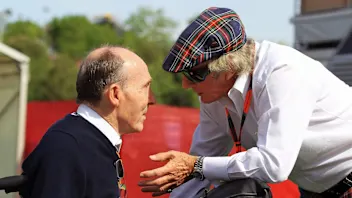Sir Frank Williams (GBR) Team Owner Williams F1 Team and Sir Jackie Stewart (GBR) at Formula One