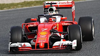 Kimi Raikkonen (FIN) Ferrari SF16-H with halo at Formula One Testing, Day Three, Barcelona, Spain,