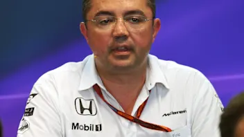 Eric Boullier (FRA) McLaren Racing Director in the Press Conference at Formula One World
