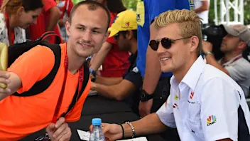Marcus Ericsson (SWE) Sauber fans selfie at the autograph session at Formula One World