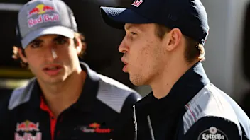 Carlos Sainz jr (ESP) Scuderia Toro Rosso and Daniil Kvyat (RUS) Scuderia Toro Rosso at Formula One