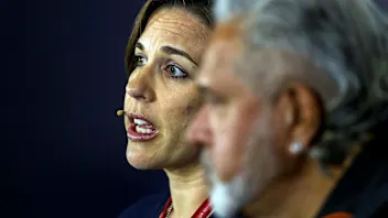 Claire Williams (GBR) Williams Deputy Team Principal in the Press Conference at Formula One World