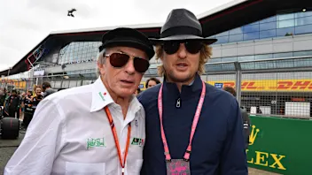 Jackie Stewart (GBR) and Owen Wilson (USA) Actor on the grid  on the grid at Formula One World