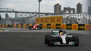 Lewis Hamilton (GBR) Mercedes-Benz F1 W08 Hybrid runs wide at Formula One World Championship, Rd7,
