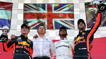 (L to R): Max Verstappen (NED) Red Bull Racing, James Vowles (GBR) Mercedes AMG F1 Chief