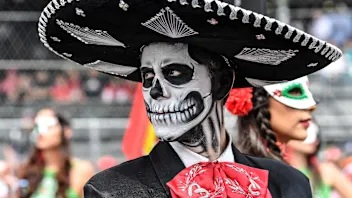 Day of the Dead face paint on the grid at Formula One World Championship, Rd18, Mexican Grand Prix,