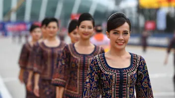 Grid girls at Formula One World Championship, Rd14, Singapore Grand Prix, Race, Marina Bay Street