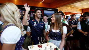 Daniel Ricciardo (AUS) Red Bull Racing celebrates his birthday with a Birthday cake at Formula One