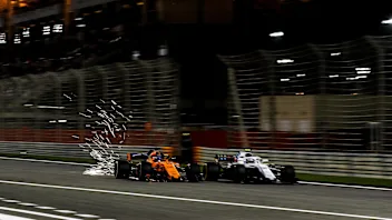 Fernando Alonso (ESP) McLaren MCL33 and Sergey Sirotkin (RUS) Williams FW41 at Formula One World