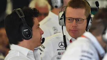 Toto Wolff (AUT) Mercedes AMG F1 Director of Motorsport and Andy Cowell (GBR) Managing Director,