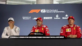 (L to R): Valtteri Bottas (FIN) Mercedes-AMG F1, Sebastian Vettel (GER) Ferrari and Kimi Raikkonen
