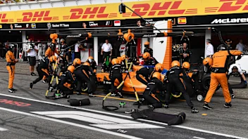 Fernando Alonso (ESP) McLaren MCL33 pit stop at Formula One World Championship, Rd11, German Grand