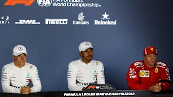 Valtteri Bottas (FIN) Mercedes-AMG F1, Lewis Hamilton (GBR) Mercedes-AMG F1 and Kimi Raikkonen