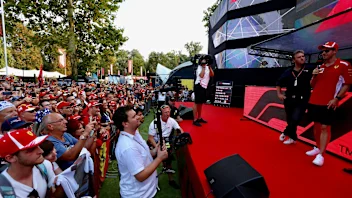 Sebastian Vettel, Ferrari on stage at the Fan Zone at Formula One World Championship, Rd14, Italian