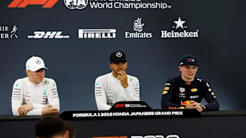 Valtteri Bottas, Mercedes AMG F1, Lewis Hamilton, Mercedes AMG F1 and Max Verstappen, Red Bull