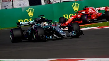 Lewis Hamilton, Mercedes AMG F1 W09 EQ Power+ and Sebastian Vettel, Ferrari SF71H at Formula One