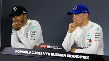 Lewis Hamilton, Mercedes AMG F1 and Valtteri Bottas, Mercedes AMG F1 in Press Conference at Formula
