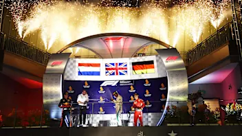 Max Verstappen, Red Bull Racing, Lewis Hamilton, Mercedes AMG F1 and Sebastian Vettel, Ferrari