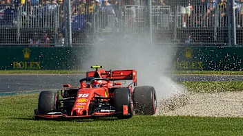 MELBOURNE GRAND PRIX CIRCUIT, AUSTRALIA - MARCH 17: Charles Leclerc, Ferrari SF90, cuts across the