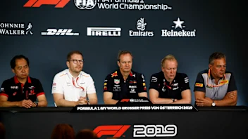 RED BULL RING, AUSTRIA - JUNE 28: Toyoharu Tanabe, F1 Technical Director, Honda, Andreas Seidl,