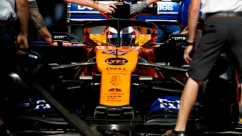 RED BULL RING, AUSTRIA - JUNE 28: Carlos Sainz Jr., McLaren MCL34, in the pits during practice