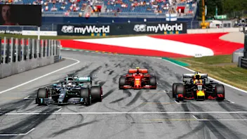 RED BULL RING, AUSTRIA - JUNE 29: Lewis Hamilton, Mercedes AMG F1 W10, Pole Sitter Charles Leclerc,