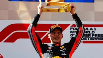RED BULL RING, AUSTRIA - JUNE 30: Max Verstappen, Red Bull Racing, 1st position, celebrates on the