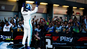BAKU CITY CIRCUIT, AZERBAIJAN - APRIL 28: Race Winner Valtteri Bottas, Mercedes AMG F1 celebrates