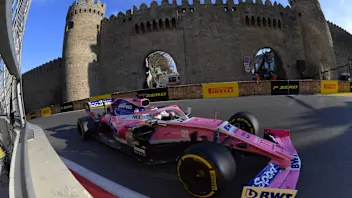 BAKU CITY CIRCUIT, AZERBAIJAN - APRIL 28: Sergio Perez, Racing Point RP19 during the Azerbaijan GP