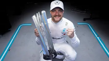 BAKU CITY CIRCUIT, AZERBAIJAN - APRIL 28: Valtteri Bottas, Mercedes AMG F1, 1st position, with his