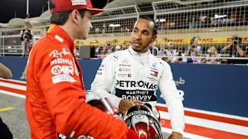 BAHRAIN INTERNATIONAL CIRCUIT, BAHRAIN - MARCH 30: Charles Leclerc, Ferrari celebrates pole