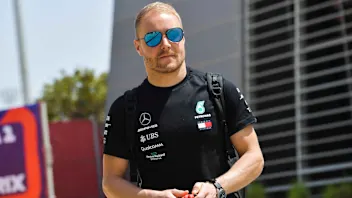 BAHRAIN INTERNATIONAL CIRCUIT, BAHRAIN - MARCH 28: Valtteri Bottas, Mercedes AMG F1 arrives in the