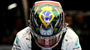 SAO PAULO, BRAZIL - NOVEMBER 15: Lewis Hamilton of Great Britain and Mercedes GP prepares to drive