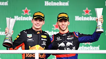 SAO PAULO, BRAZIL - NOVEMBER 17: Race winner Max Verstappen of Netherlands and Red Bull Racing and