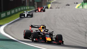 SAO PAULO, BRAZIL - NOVEMBER 17: Max Verstappen of the Netherlands driving the (33) Aston Martin