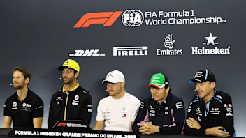 SAO PAULO, BRAZIL - NOVEMBER 14: The Drivers Press Conference with Romain Grosjean of France and