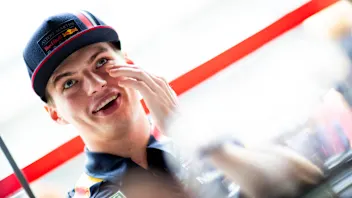 SAO PAULO, BRAZIL - NOVEMBER 14: Max Verstappen of Netherlands and Red Bull Racing talks to the