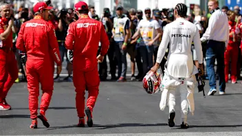 CIRCUIT GILLES-VILLENEUVE, CANADA - JUNE 08: Top three Qualifiers, pole man Sebastian Vettel,