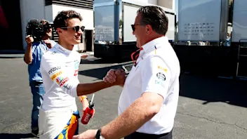 CIRCUIT PAUL RICARD, FRANCE - JUNE 22: Lando Norris, McLaren, and Zak Brown, Executive Director,