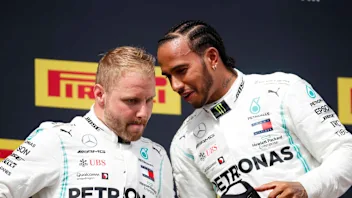 CIRCUIT PAUL RICARD, FRANCE - JUNE 23: Valtteri Bottas, Mercedes AMG F1, 2nd position, and Lewis