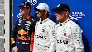 HOCKENHEIMRING, GERMANY - JULY 27: Top three Qualifiers Max Verstappen, Red Bull Racing, pole man
