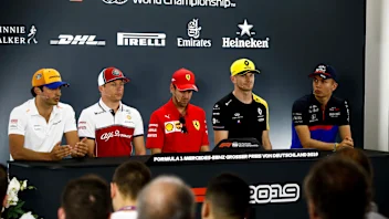 HOCKENHEIMRING, GERMANY - JULY 25: Carlos Sainz Jr, McLaren, Kimi Raikkonen, Alfa Romeo Racing,