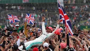 SILVERSTONE, UNITED KINGDOM - JULY 14: Lewis Hamilton, Mercedes AMG F1, 1st position during the
